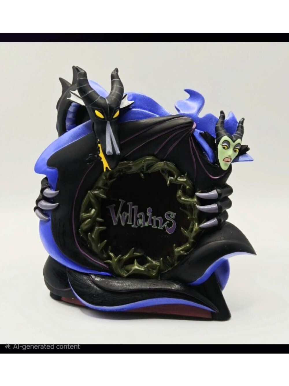 Disney Villains Maleficent Dragon Photo Frame 5" Purple & Black Display
